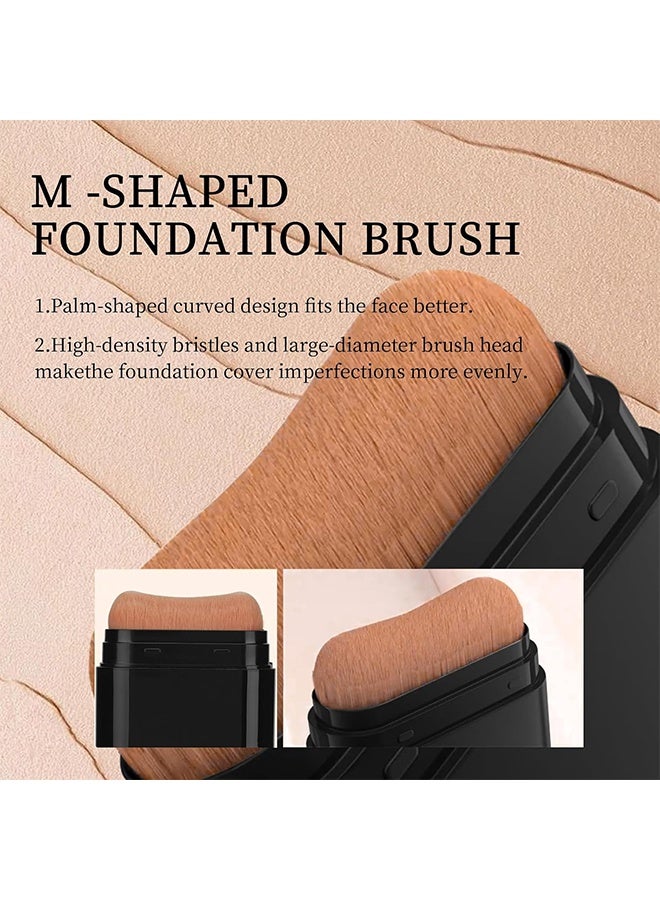 TVLV Concealer Foundation Cream, Foundation Stick, 2-in-1 Concealer & Foundation Stick Waterproof, Sweat-Resistant, Covers Dark Circles, Flawless Makeup, Face Contouring Foundation With Brush, Full Coverage Matte Finish For Face Makeup - Image 4